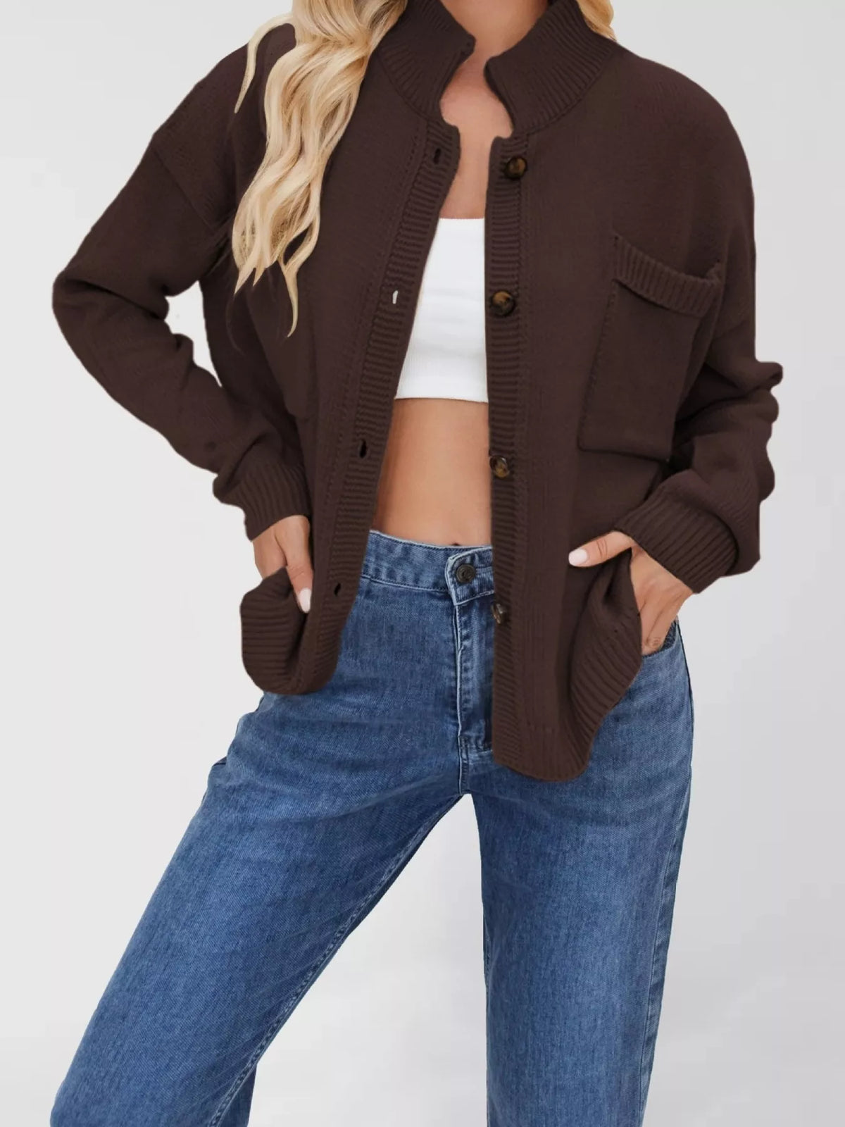Casual cardigan back view