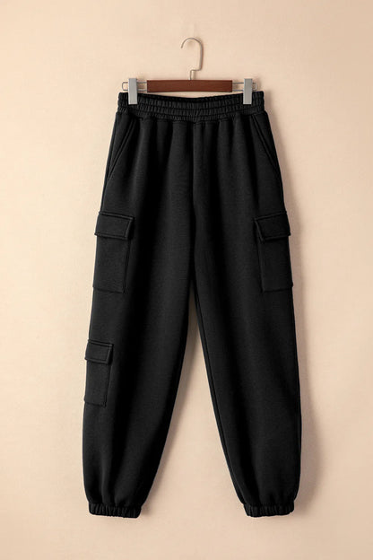 Pocketed Elastic Waist Active Joggers - Fashorio