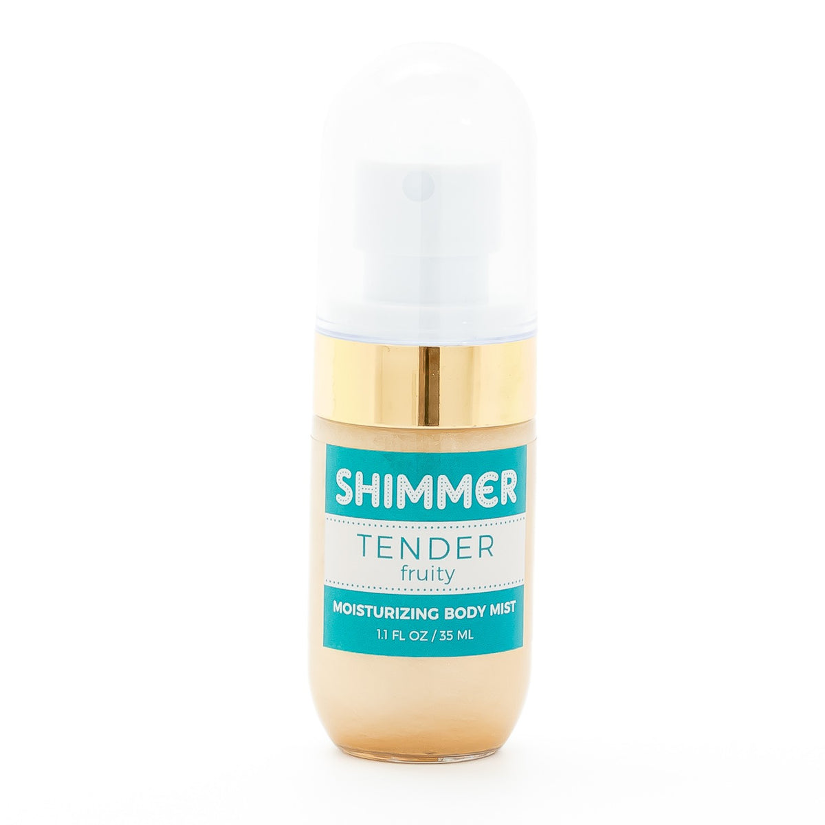 Tender Shimmer body mist spray bottle with subtle shimmer