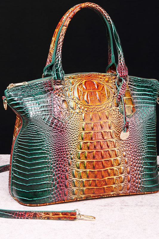 Gradient PU Leather Handbag Multicolor One Size - Fashorio