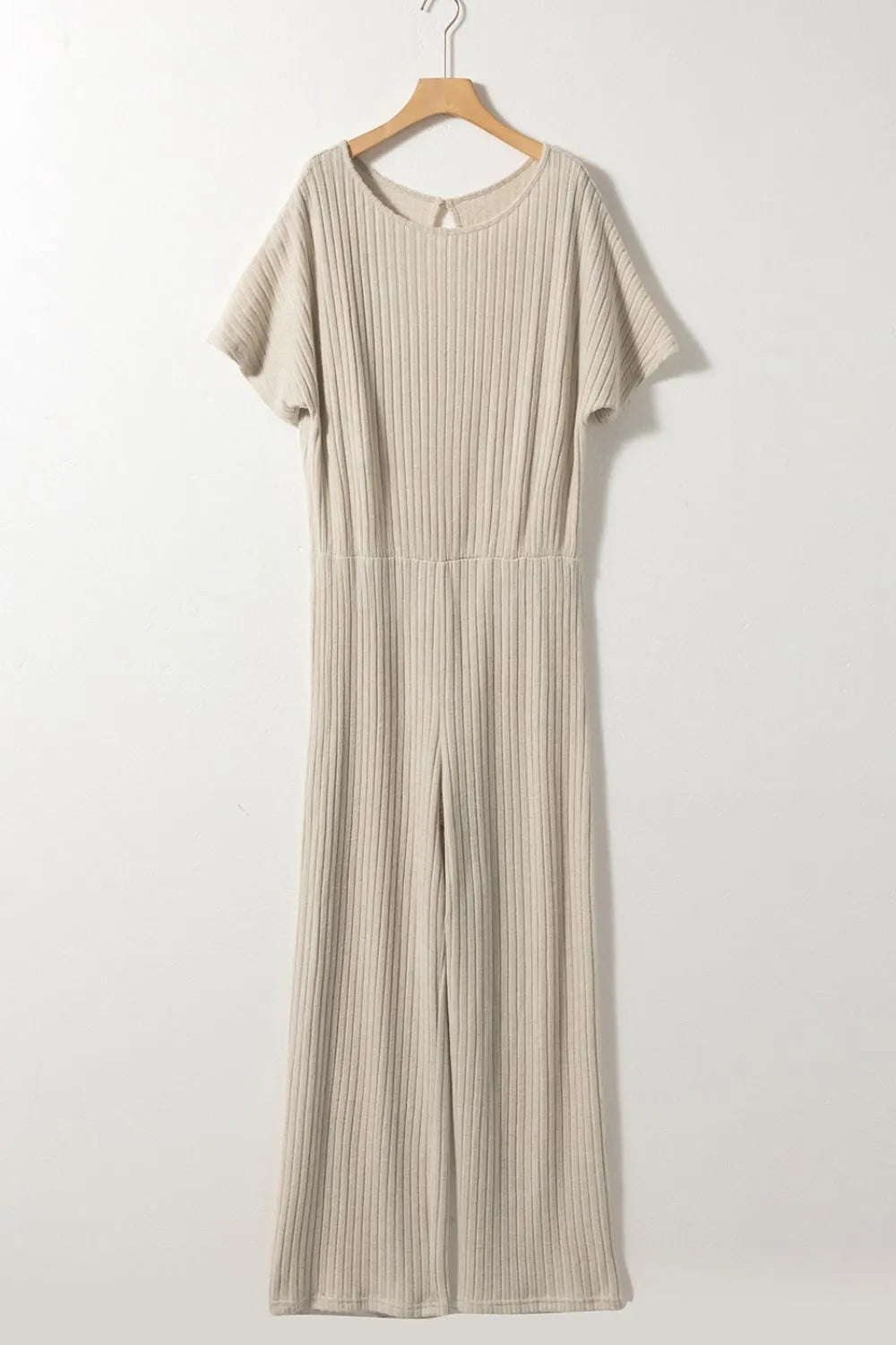 Ribbed Knit Wide Leg Jumpsuit - Fashorio
