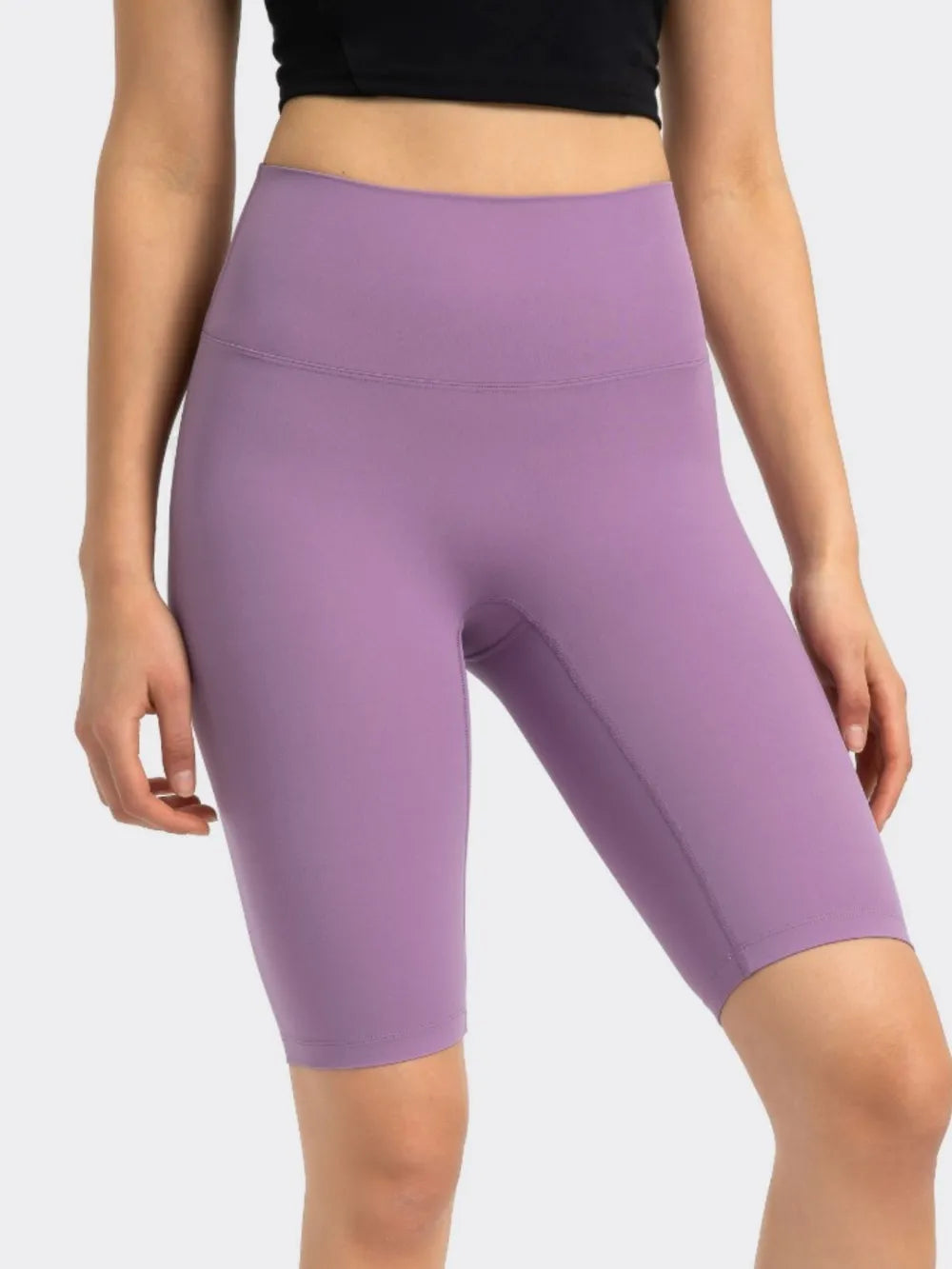 high rise wide waistband active shorts detail view 30