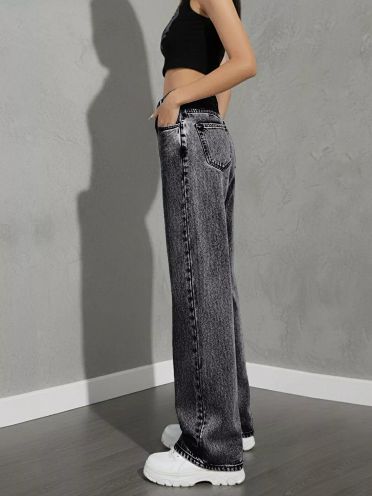 Classic High Waist Wide Leg Jeans, view 22