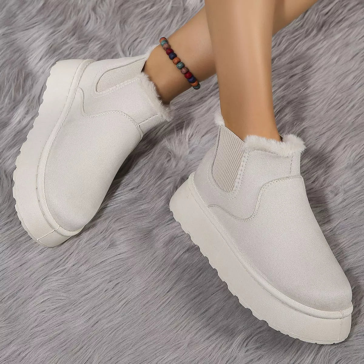 Round toe platform ankle boots outdoor styling