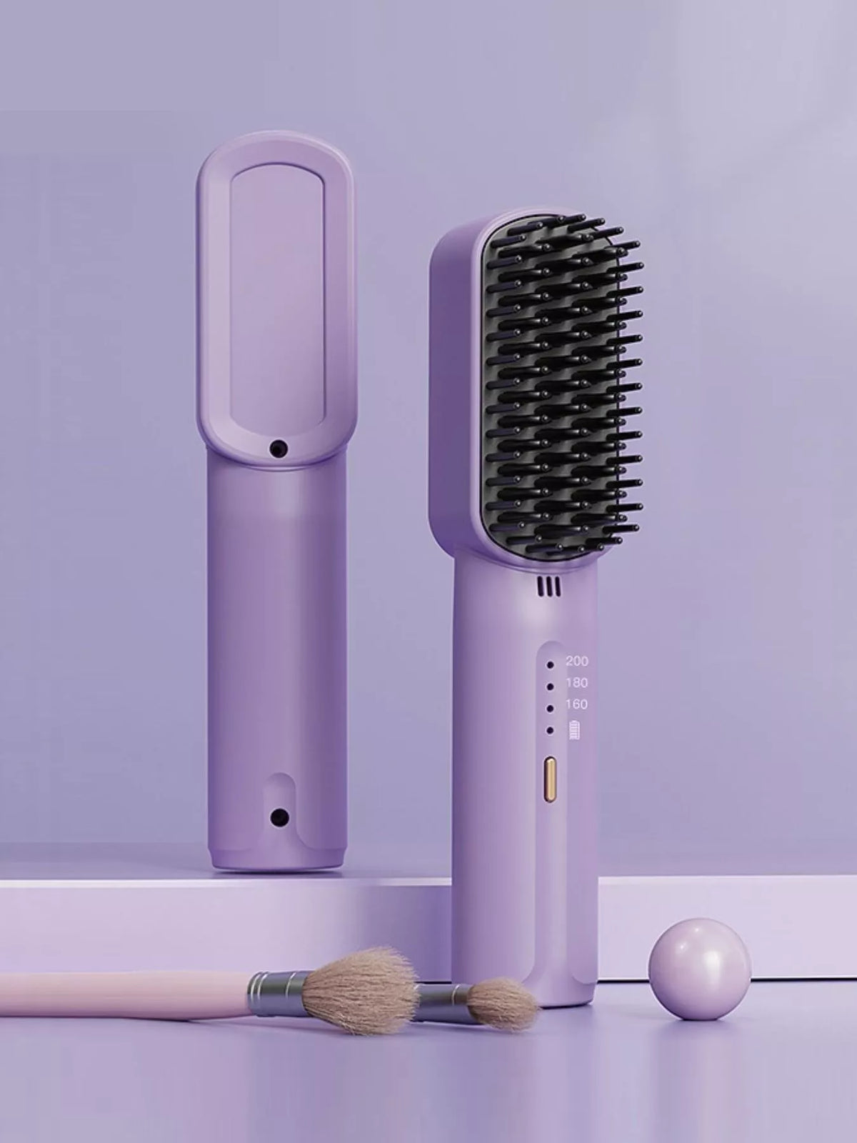 Cordless heated straightening comb full view