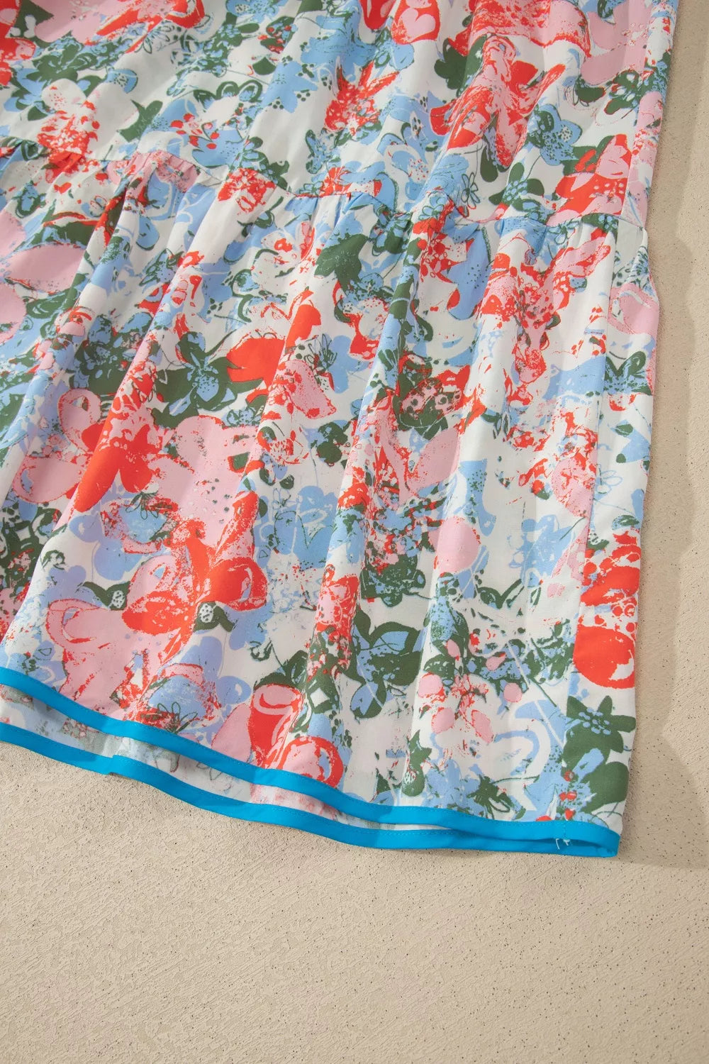 Floral print V neck flutter sleeve maxi dress back view