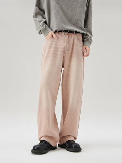Men's Full Size Wide Leg Washed Baggy Jeans Plus Size - Fashorio