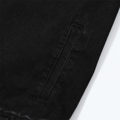Men's Raw Hem Long Sleeve Denim Jacket - Fashorio
