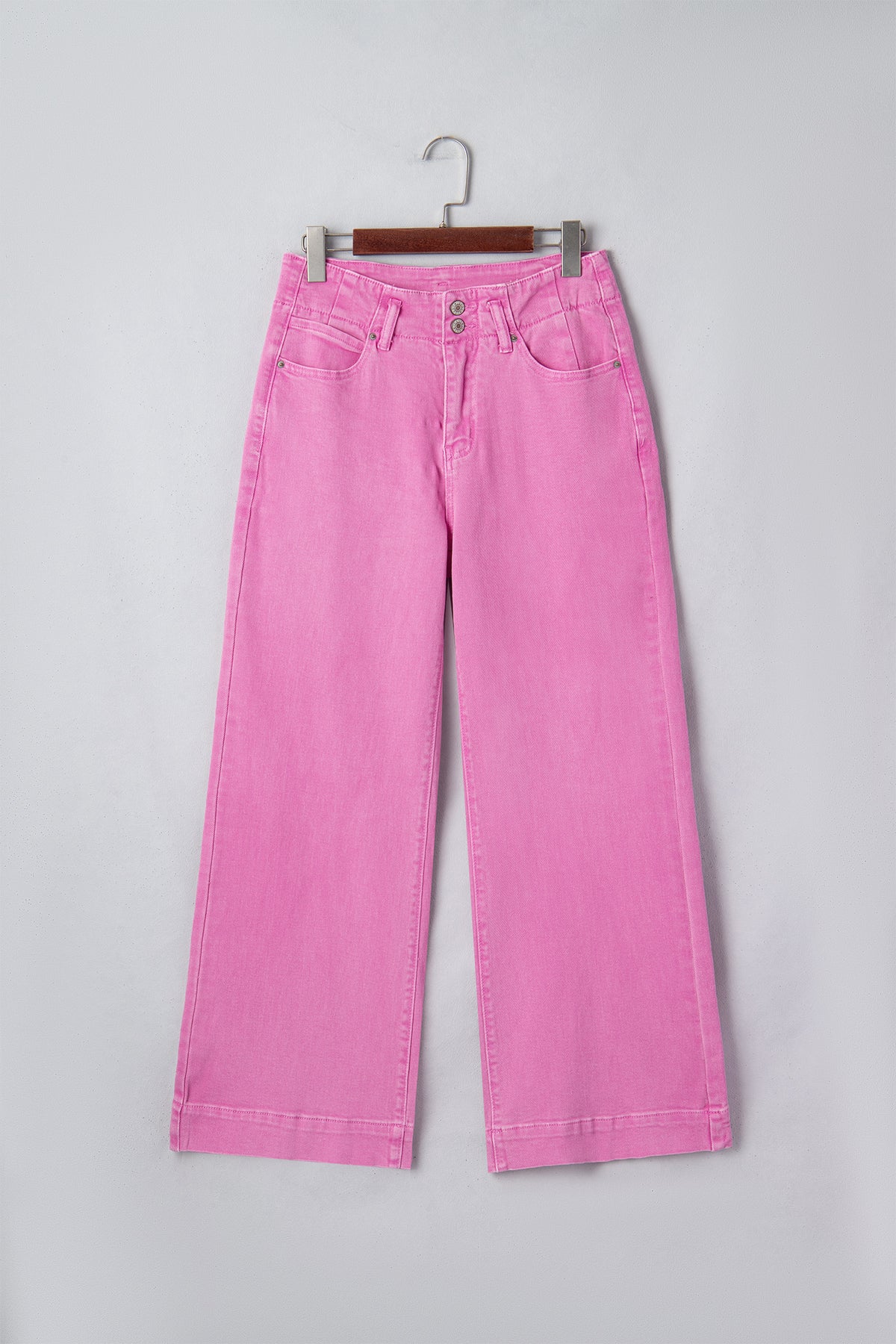 Wide leg jeans styled with a casual top