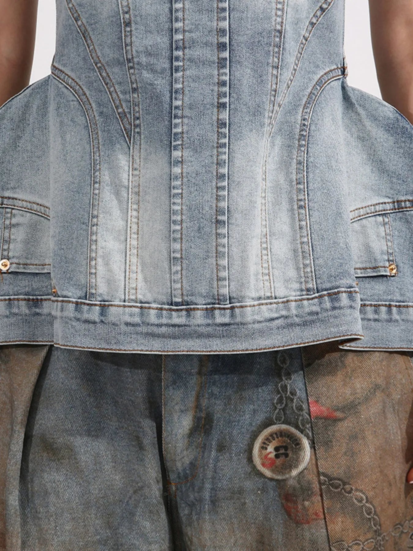 Zip Back Denim Tube Top - Fashorio