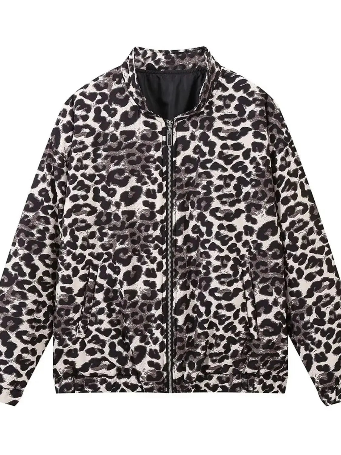 Women’s Leopard Print Oversized Bomber Jacket - Fashorio