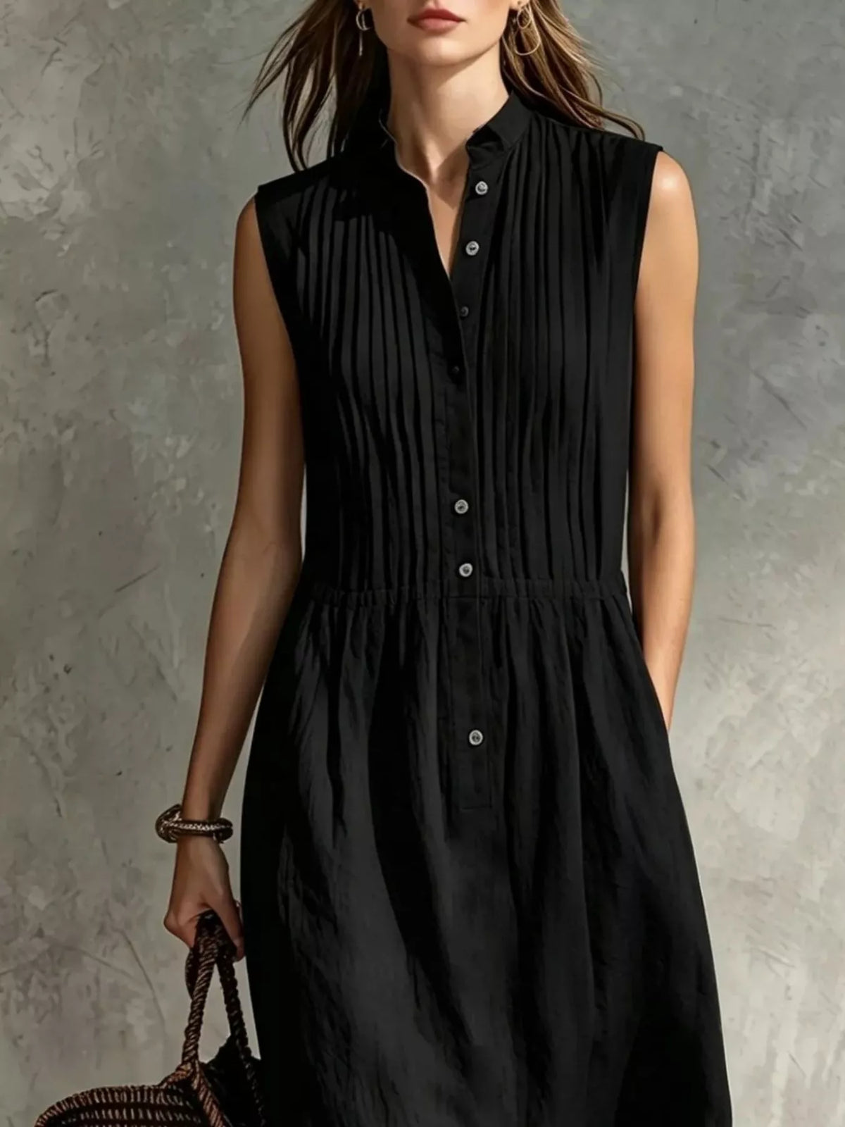 Button front midi dress back view