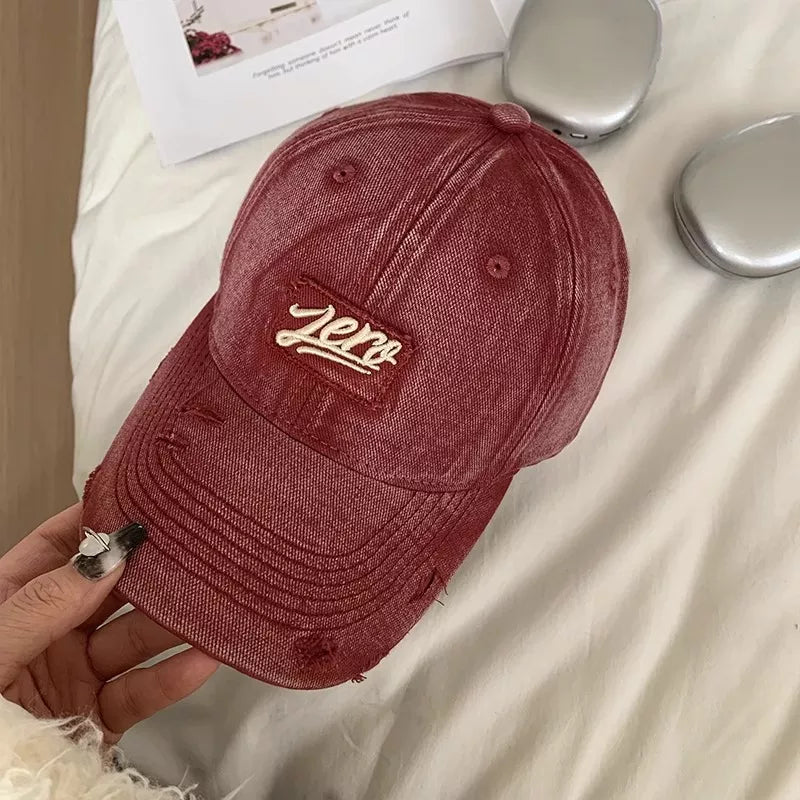 Washed cotton cap shown from the side