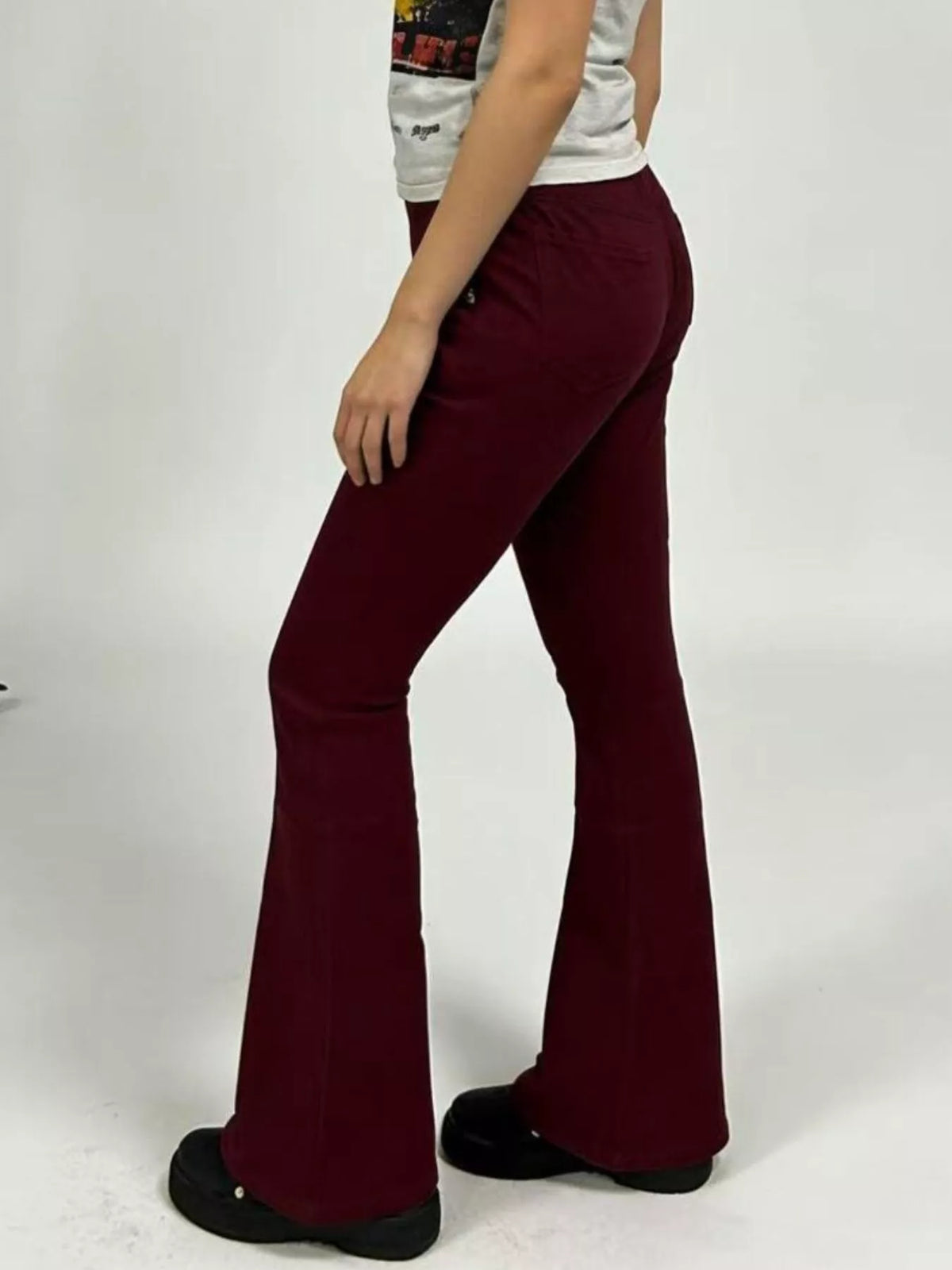 High waisted flare jeans full outfit