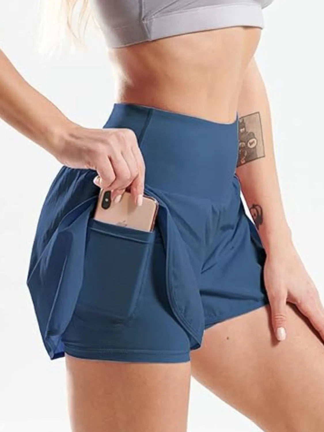 Pocketed High Waist Active Shorts - Fashorio