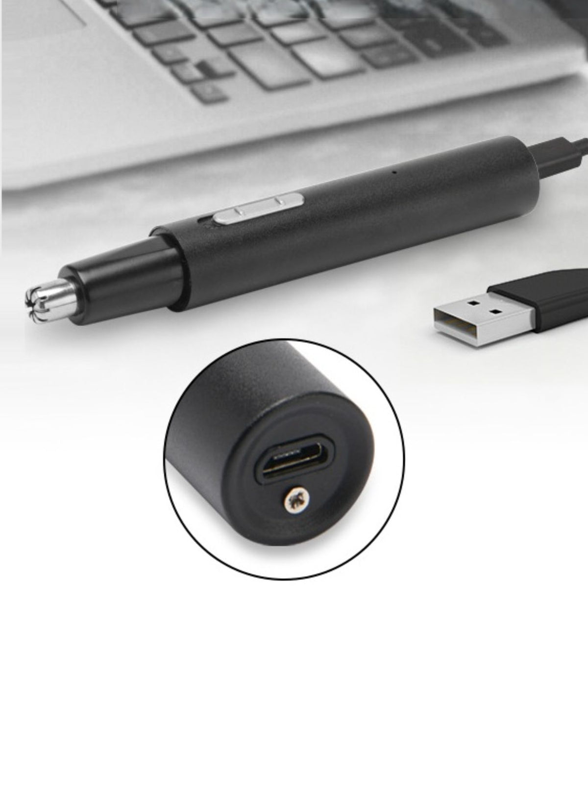 Rechargeable trimmer held in hand