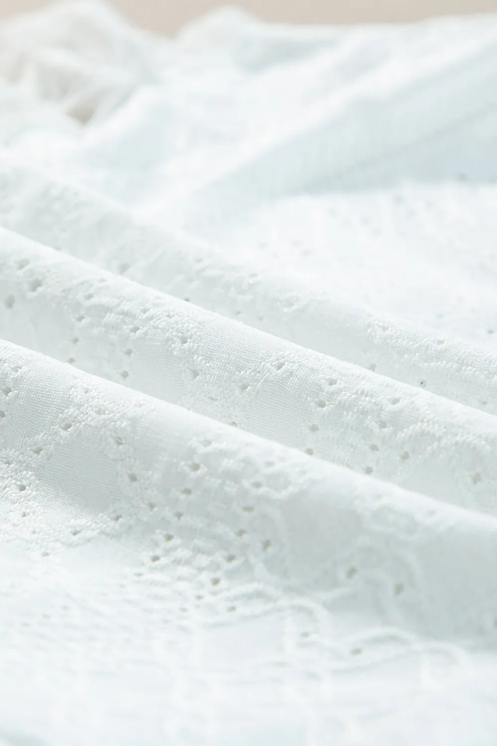 Eyelet Lace Long Sleeve Bodysuit - Fashorio