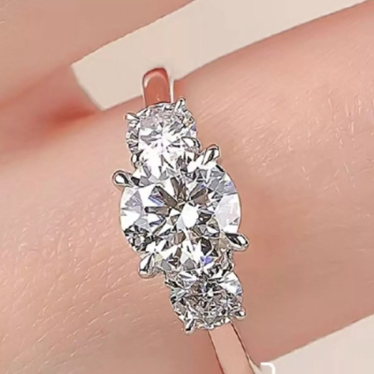 Sterling silver ring band shown from above