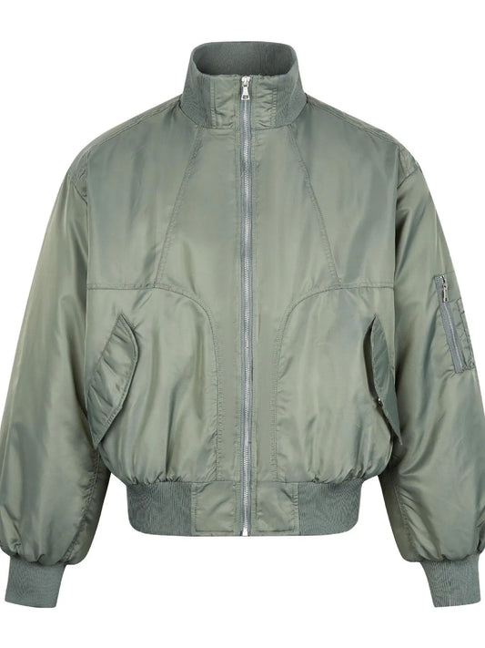 Men's Zip Up Long Sleeve Bomber Jacket - Fashorio