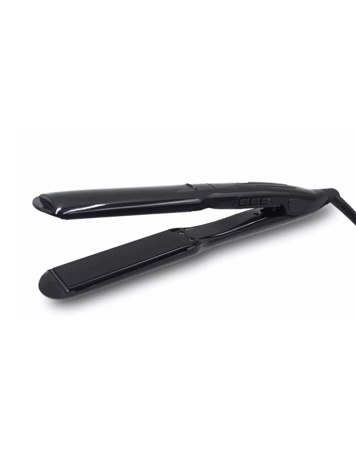 Hair straightener heated plates close up