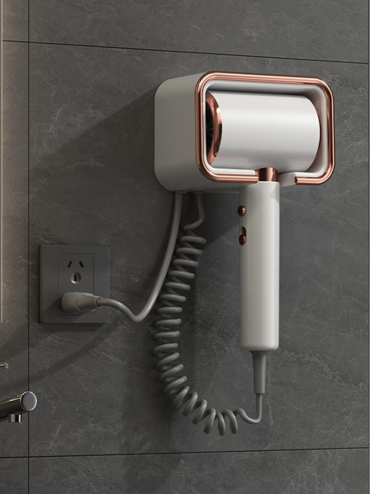 Multi speed hair dryer in white