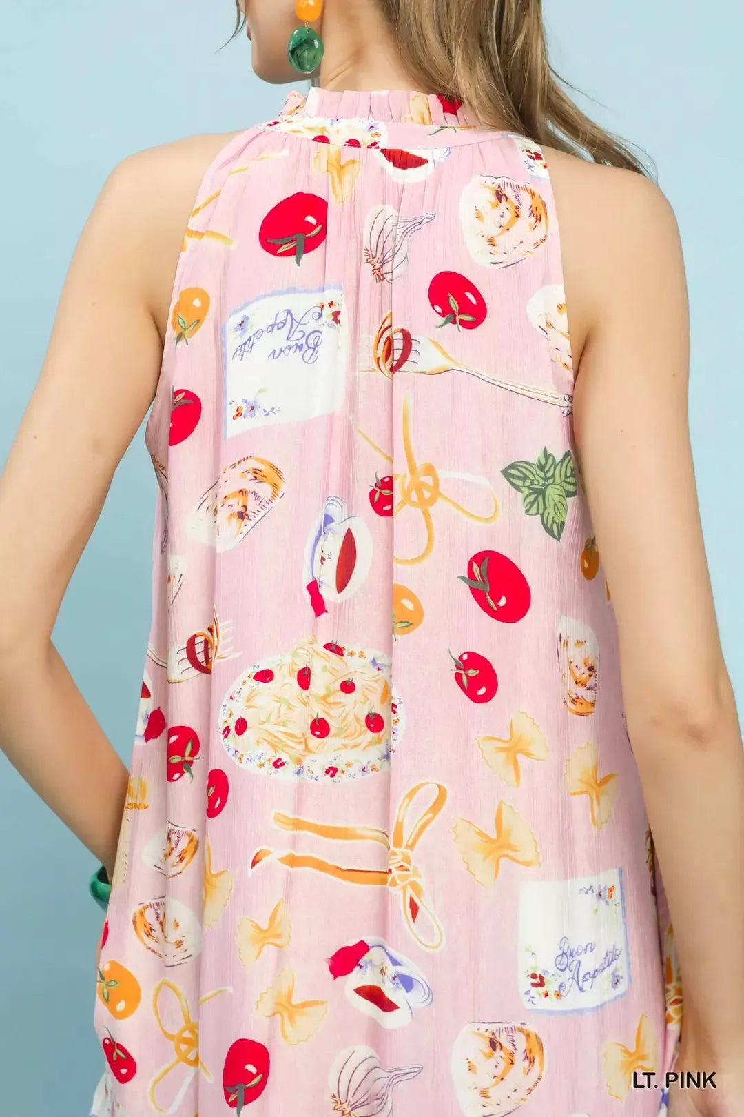 Abstract Print Tiered Halter Midi Dress styled look