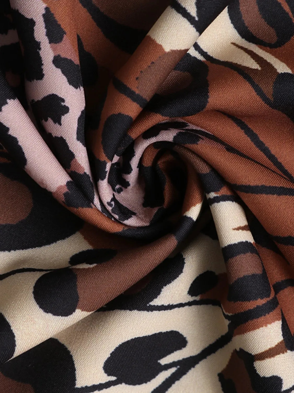 leopard butterfly grecian neck maxi dress close up