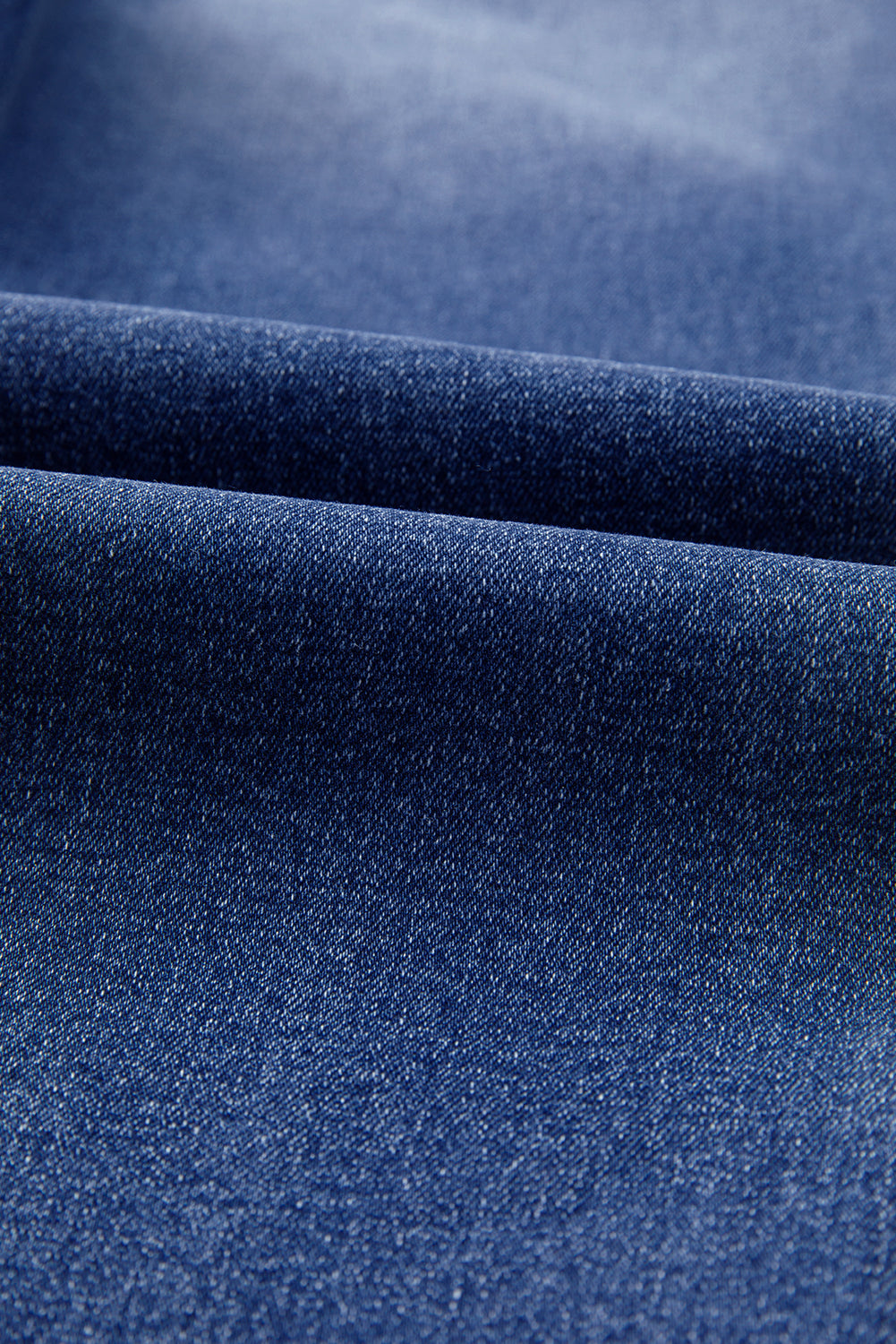 Whiskered wash jeans zipper fly detail
