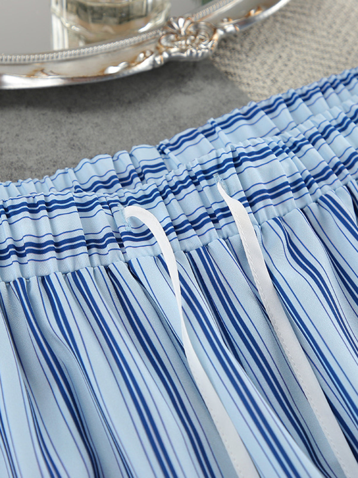 Striped Cami Shirt and Pants Lounge Set, view 16