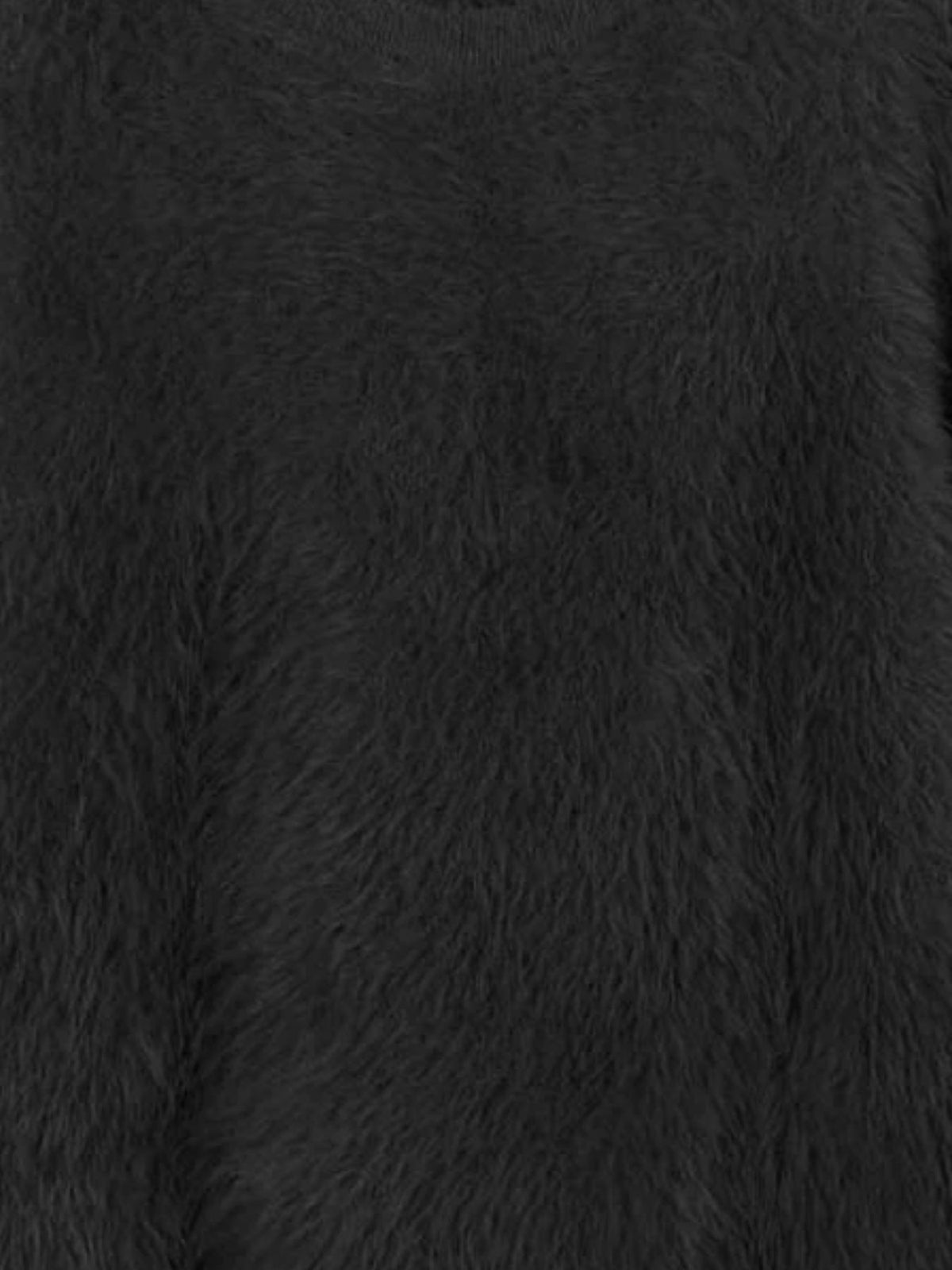 Round neck plush sweater back view
