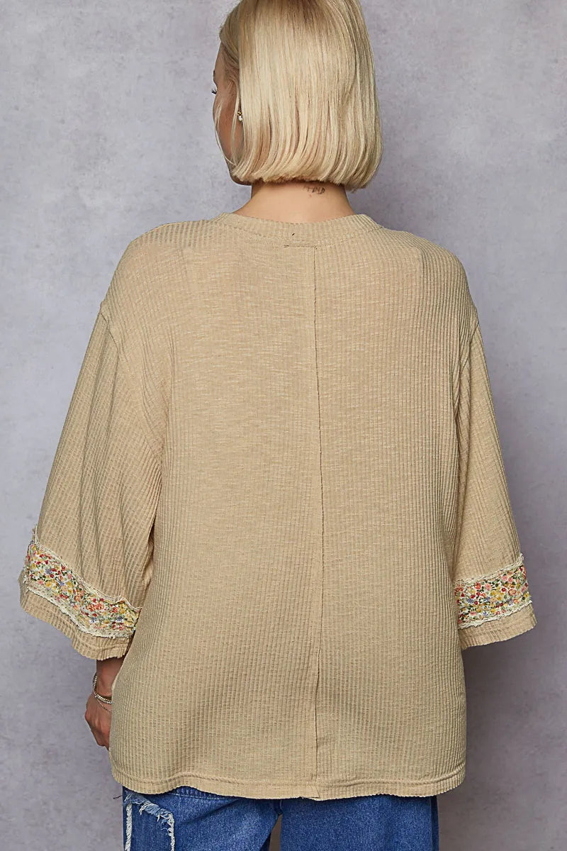 POL Floral Peace Patch Drop Shoulder T-Shirt - Fashorio