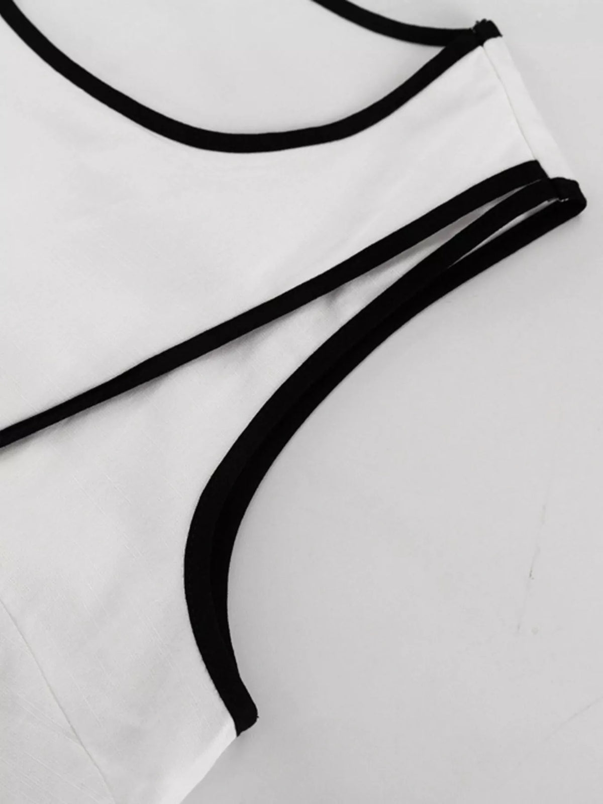 Contrast trim two piece fabric texture