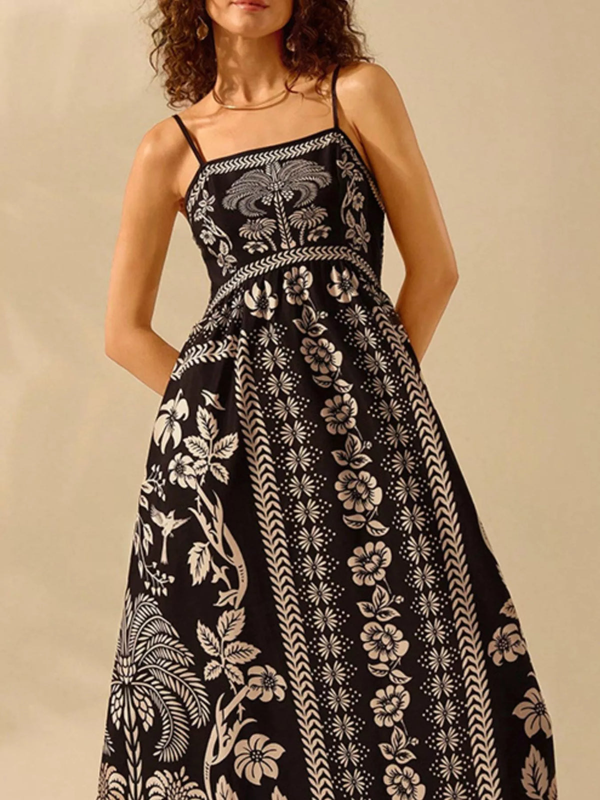 Back view of the spaghetti strap maxi dress