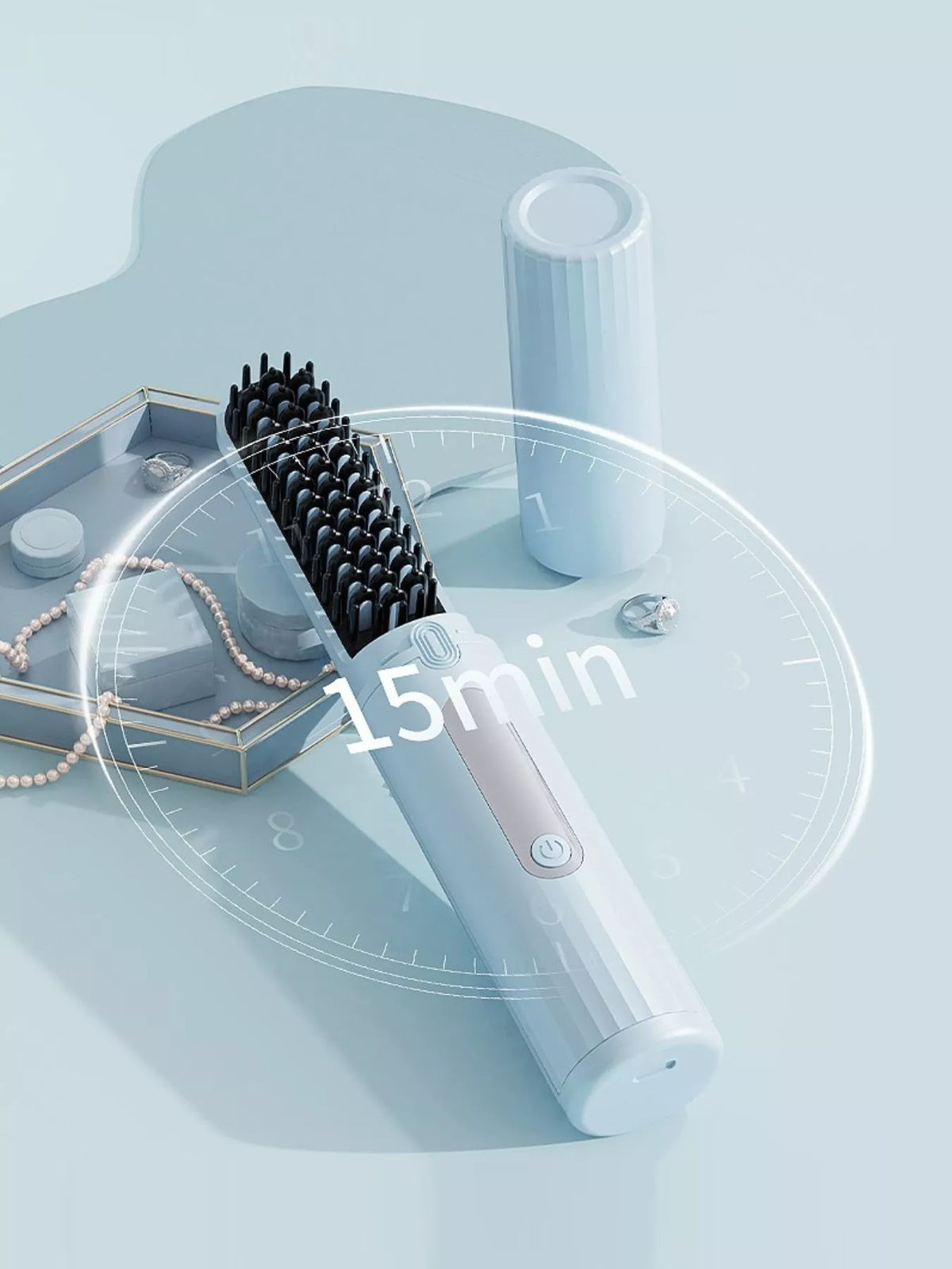 Straightening comb temperature button detail
