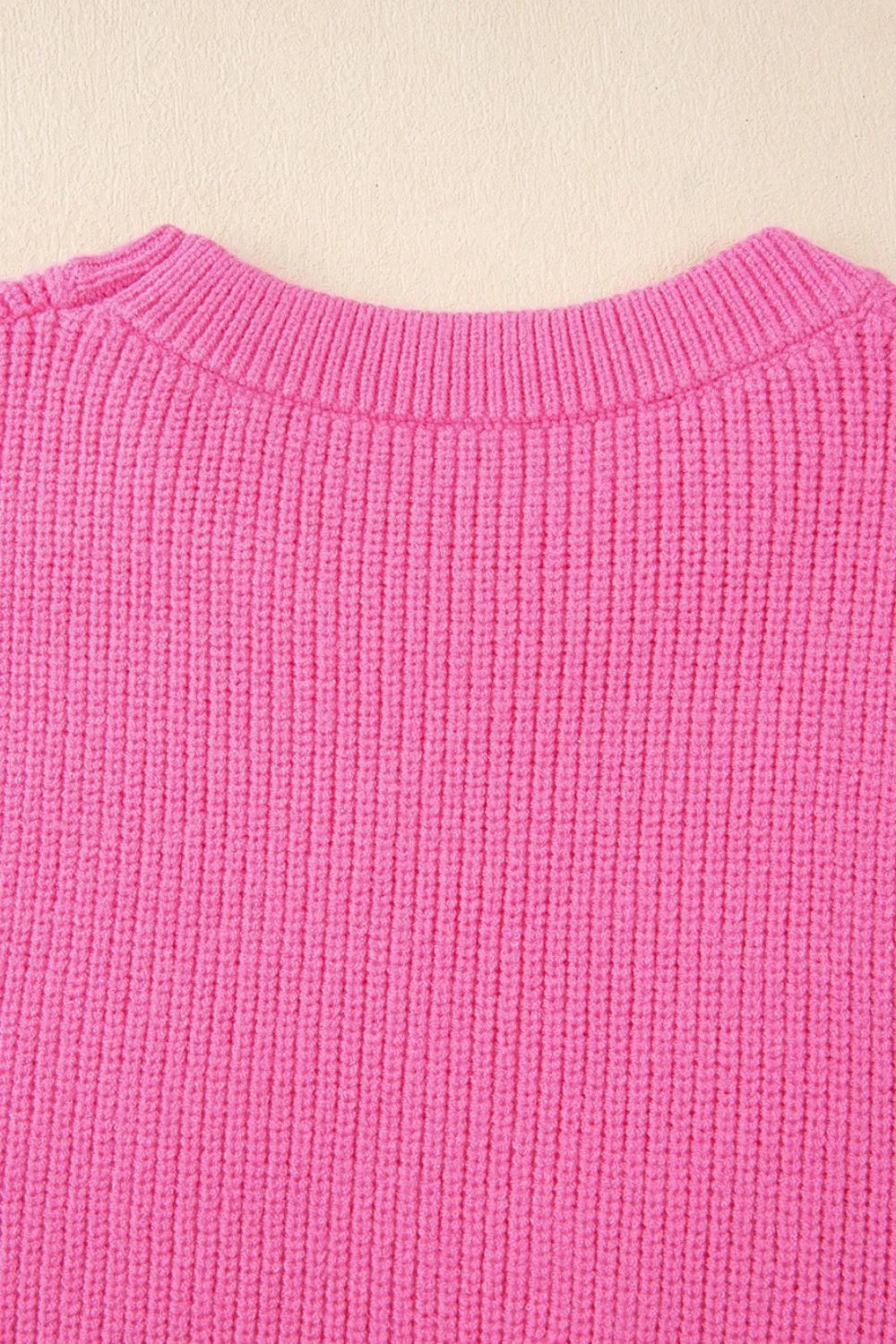 Western Horse Embroidered Round Neck Sweater in Fuchsia view 7