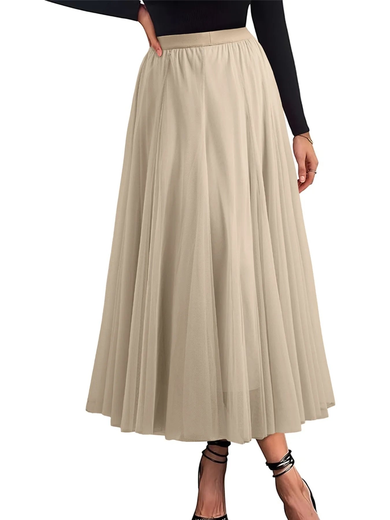 High-Waisted Midi Skirt - Fashorio