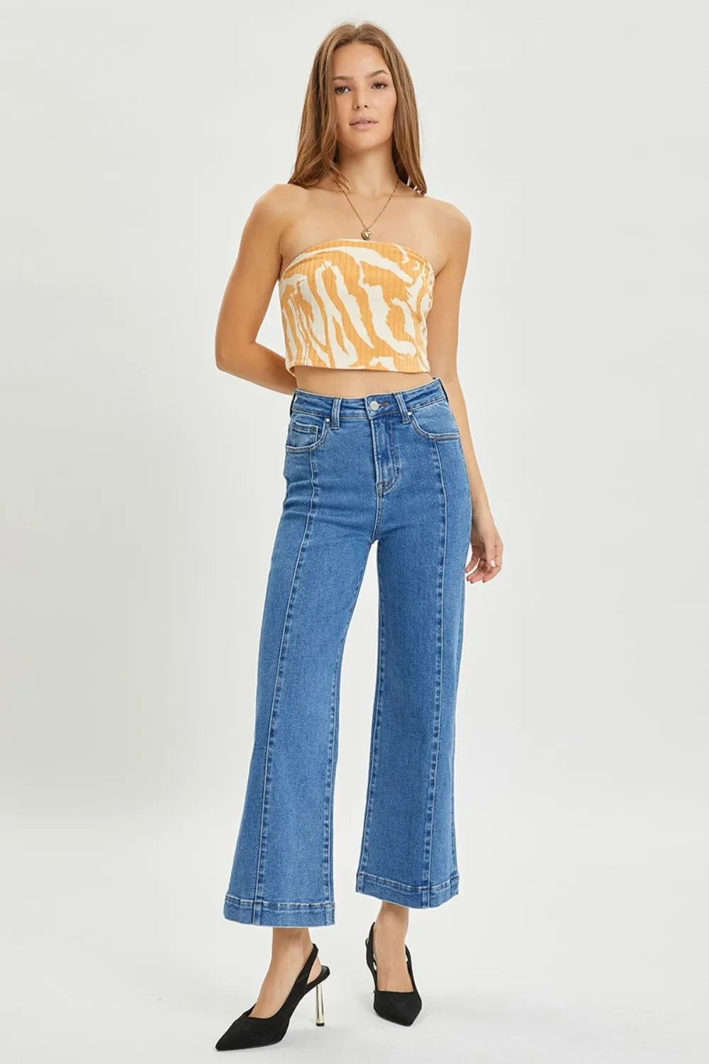 RISEN Full Size High Rise Wide Leg Jeans – Retro Flare Denim - Fashorio