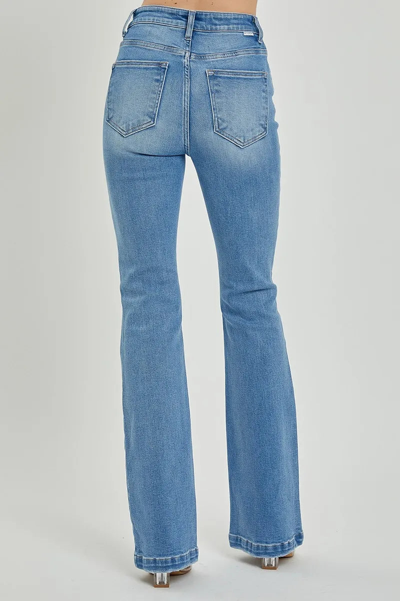 RISEN Full Size High Rise Button Fly Bootcut Jeans - Fashorio