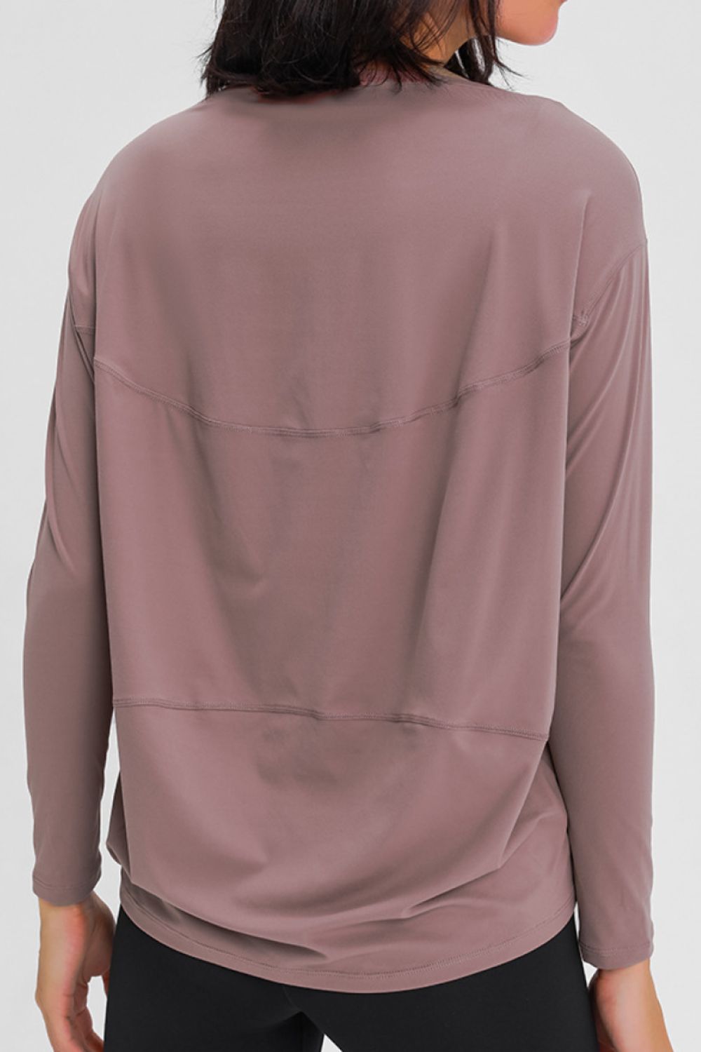 Loose fit active pullover top front view