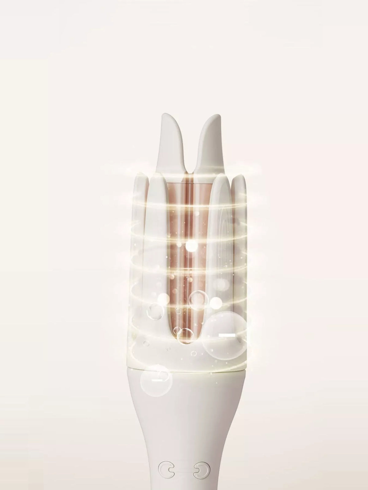 Blush pink automatic curling iron side view
