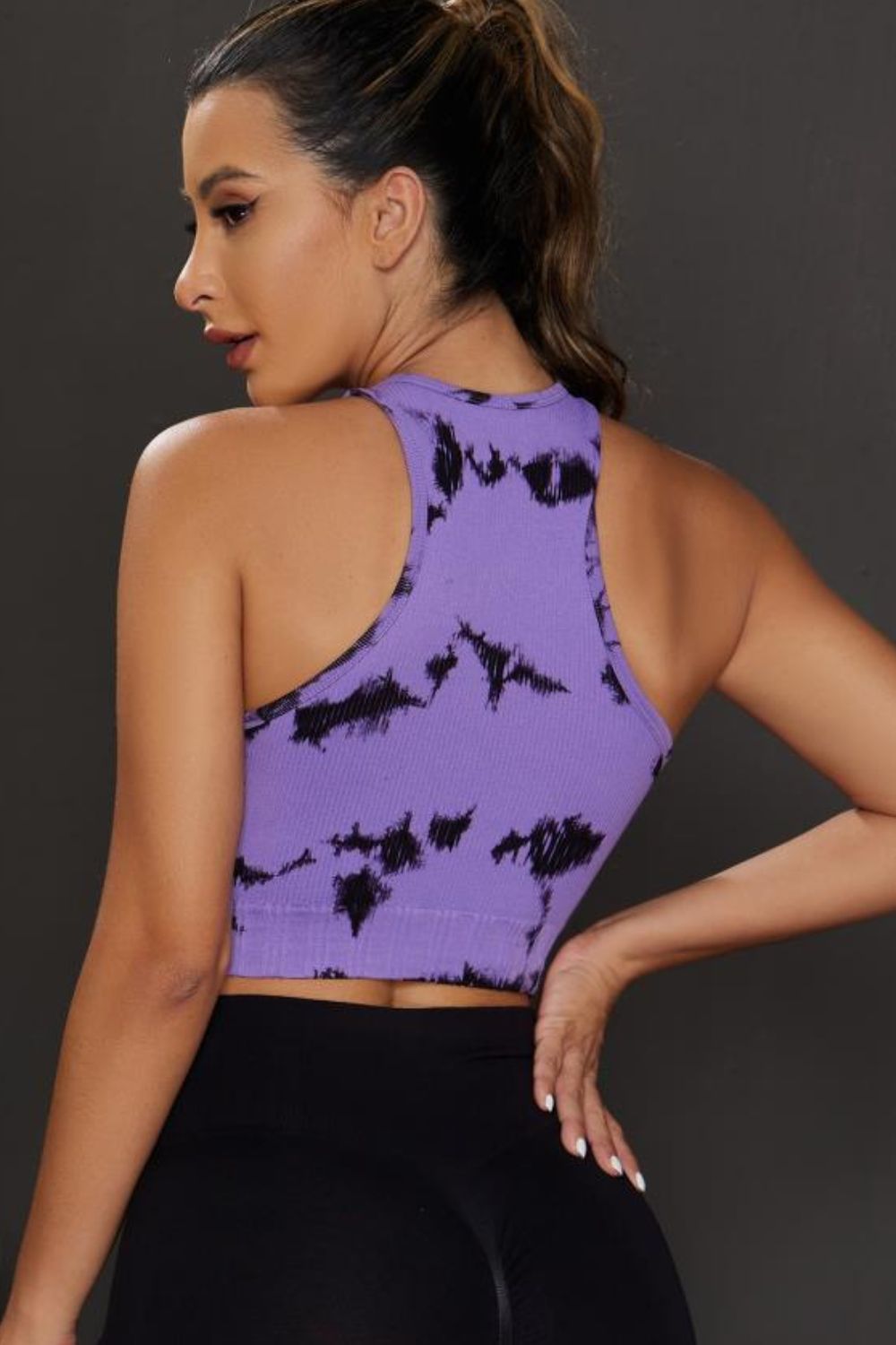 Tie-dye Cropped Round Neck Tank Top - Fashorio