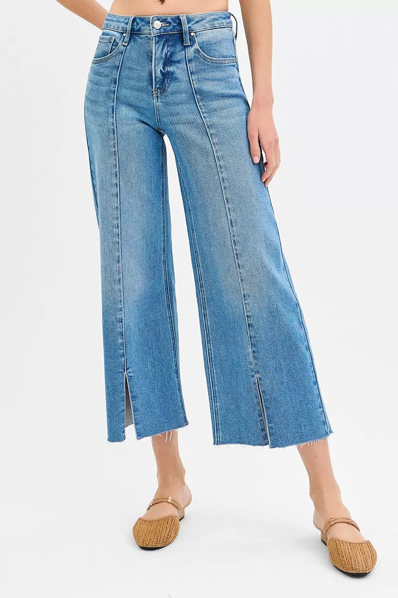 RISEN front slit jeans back view with pockets