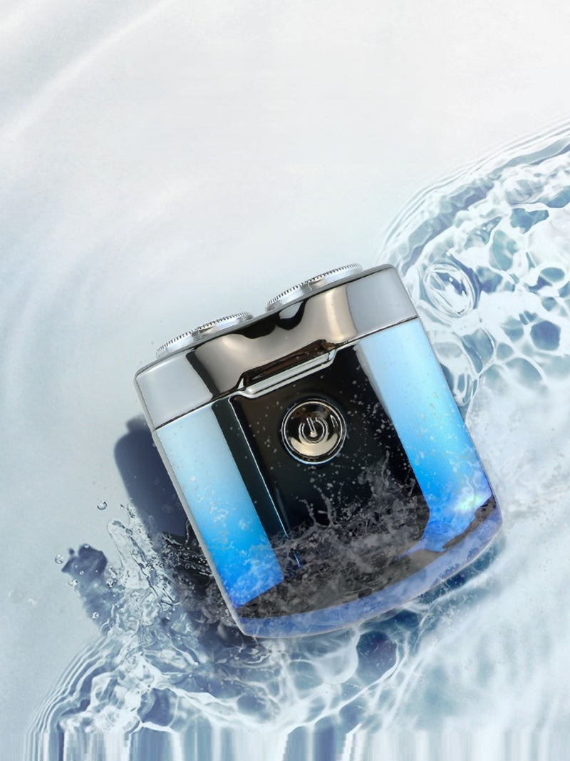 Blue rechargeable waterproof electric shaver