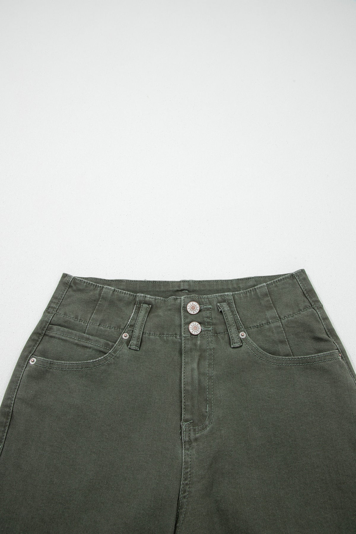 Pink 2 Button High Waist Wide Leg Jeans, view 24