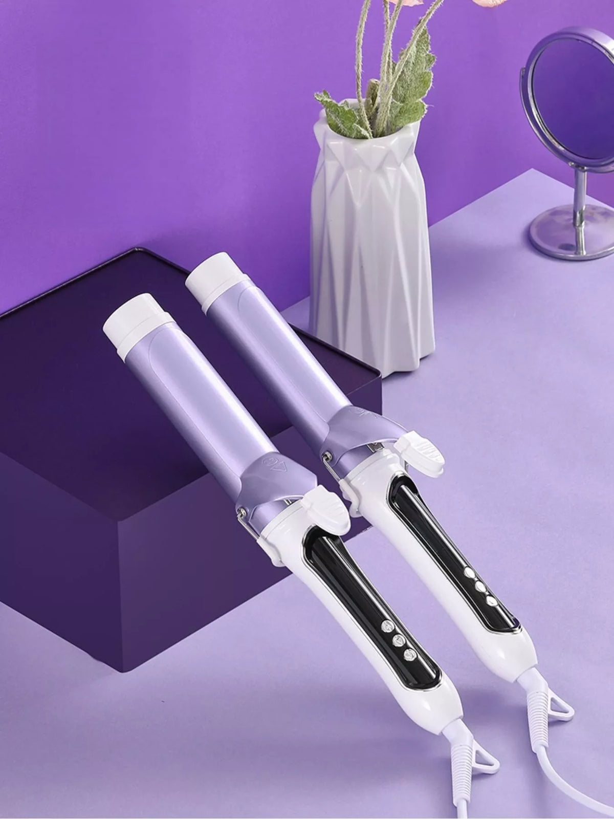 Curling iron held in hand