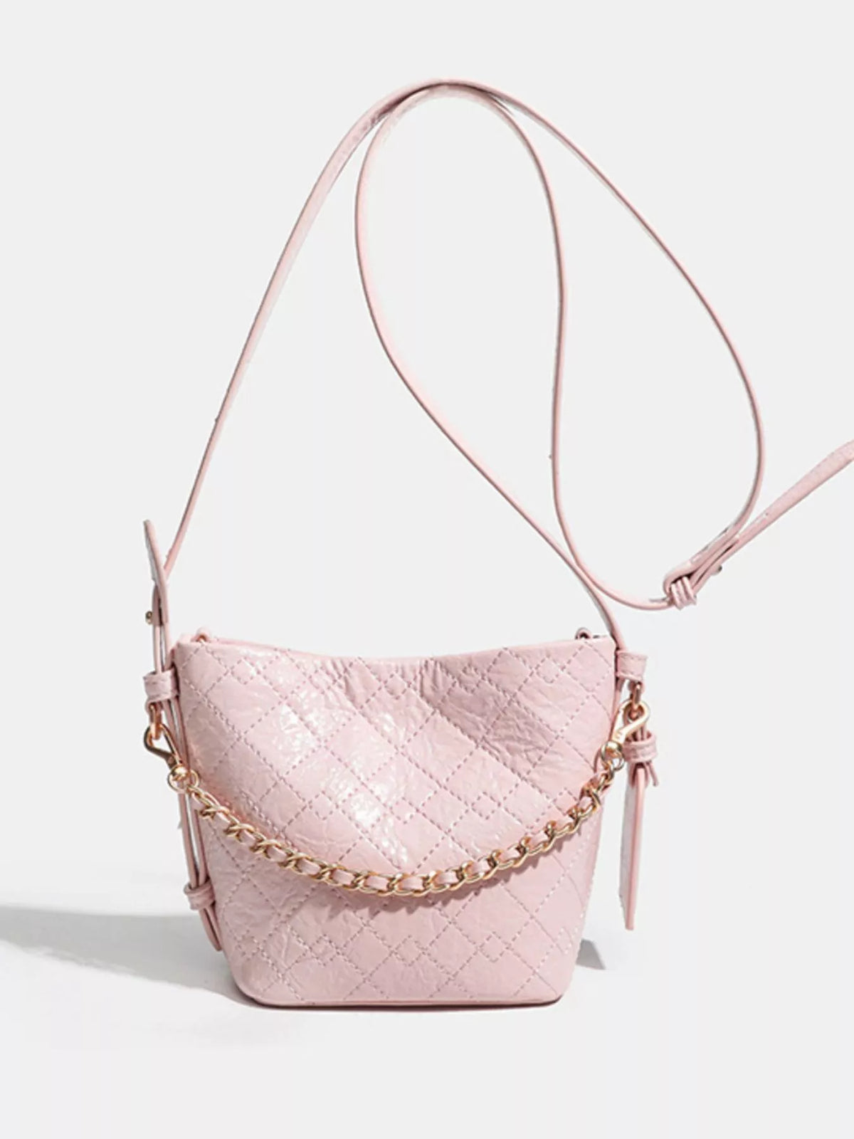 Blue mini bucket bag view