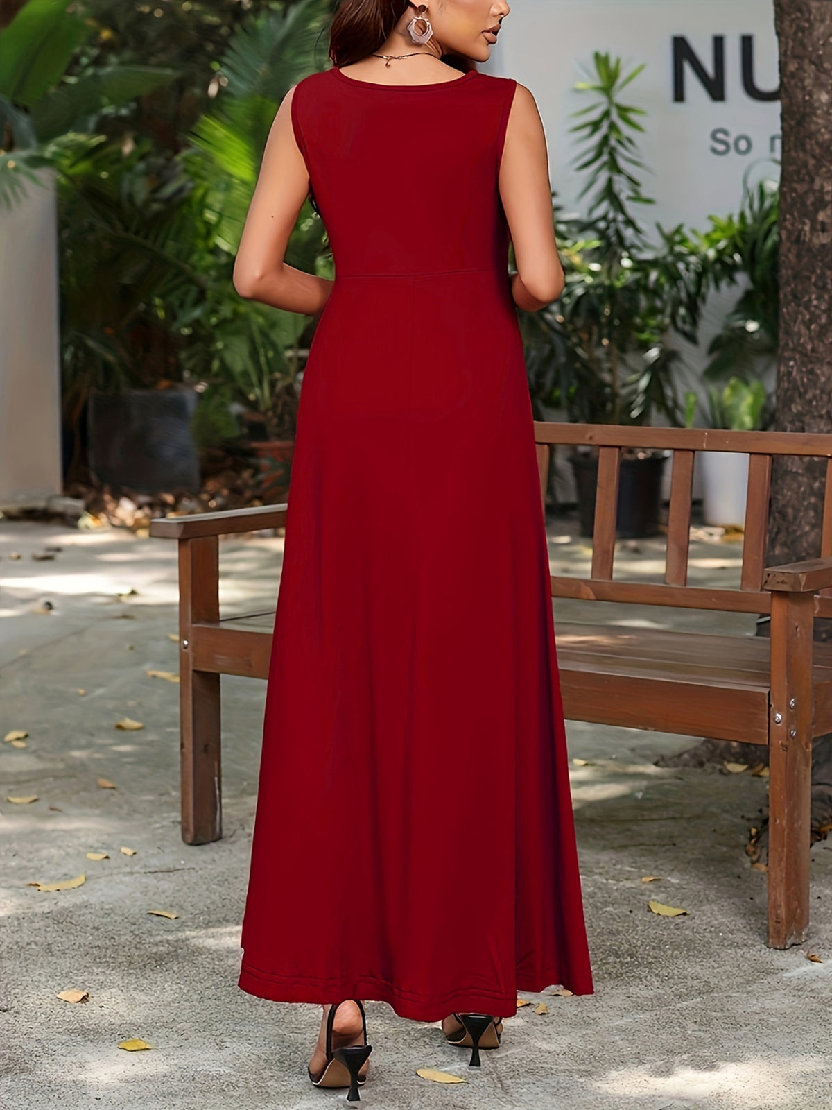 Color range of flowy maxi dress