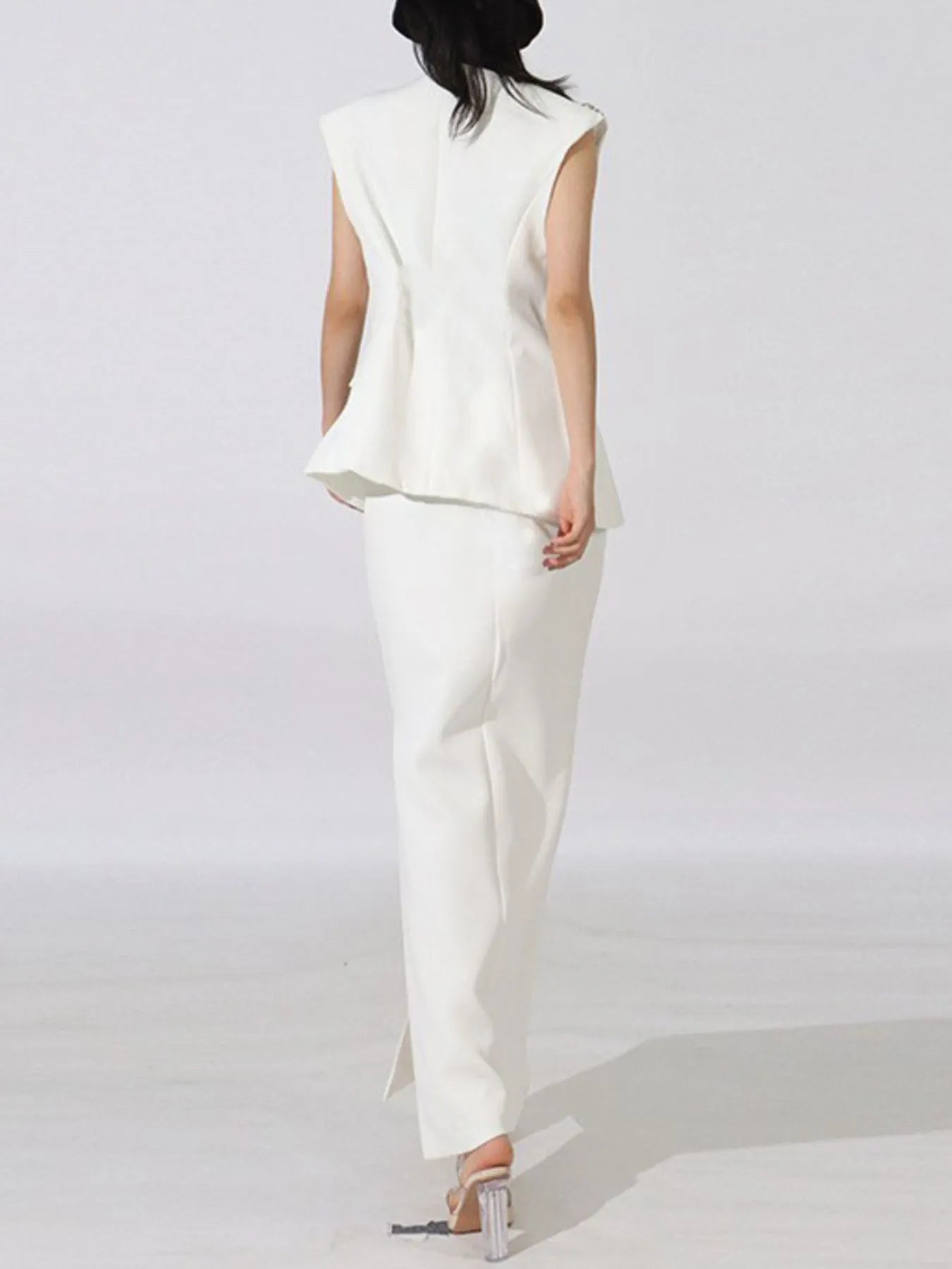 Flower Sleeveless Vest and Skirt Set - Fashorio