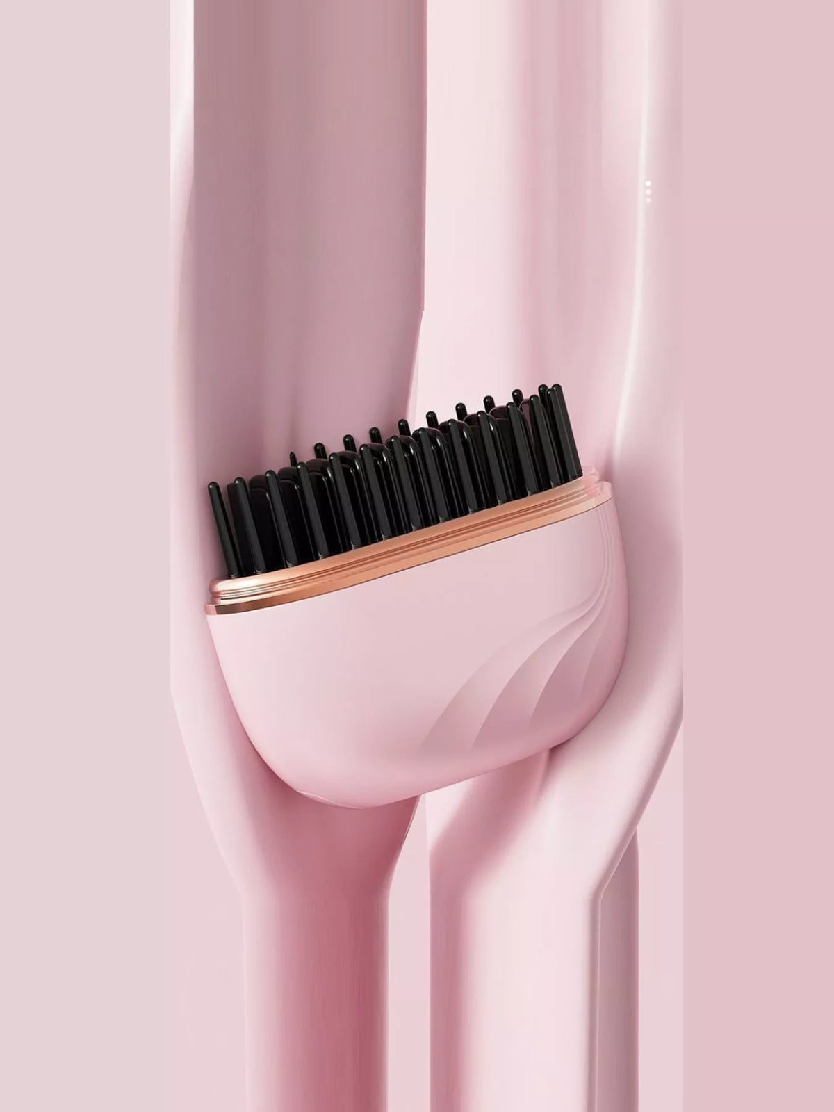 Portable heated straightening comb blush pink