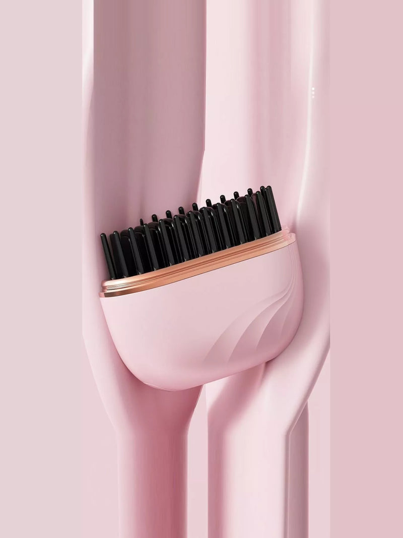 Portable heated straightening comb blush pink